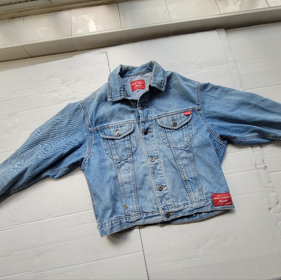 Vintage 90s benetton denim jean jacket women's small - Picture 9 of 10
